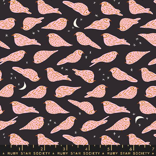Bird is the Word Soft Black, 1/2 Yard