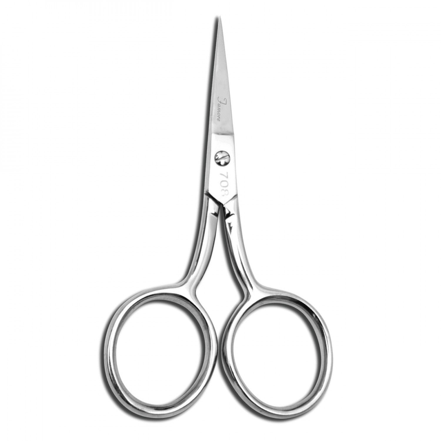 Famore 4in Large Ring Fine Point Straight Embroidery Scissor