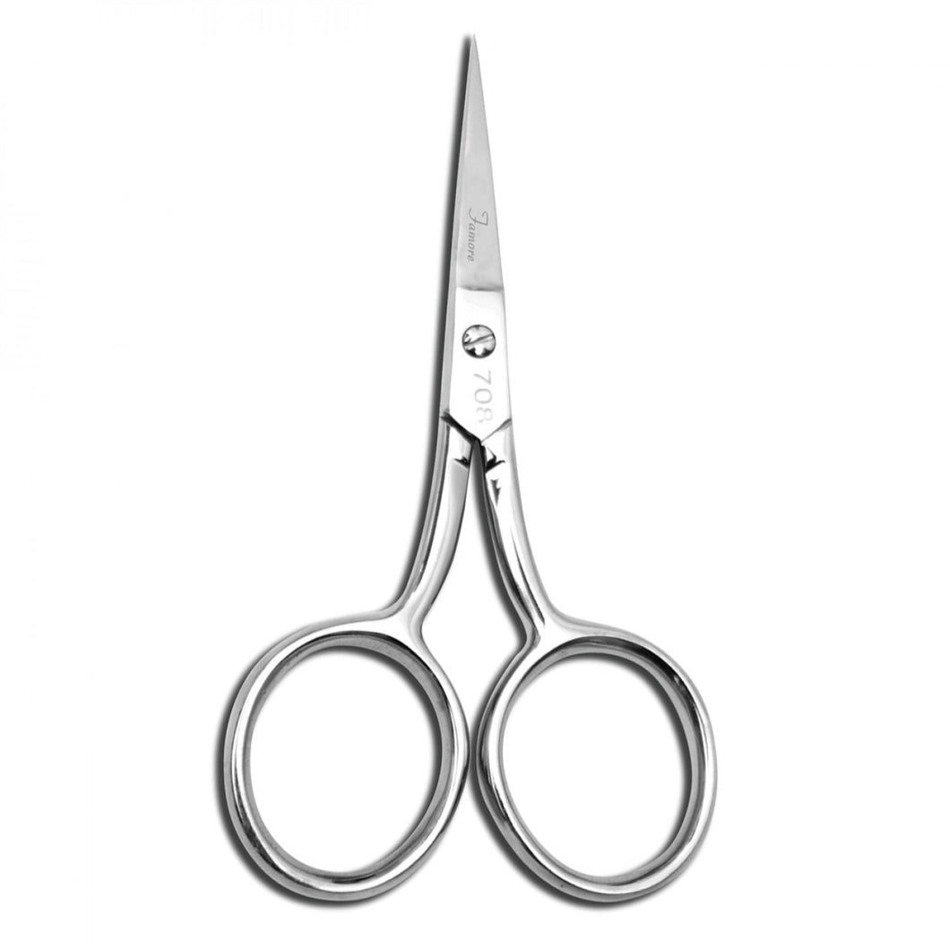 Famore 4in Large Ring Fine Point Straight Embroidery Scissor