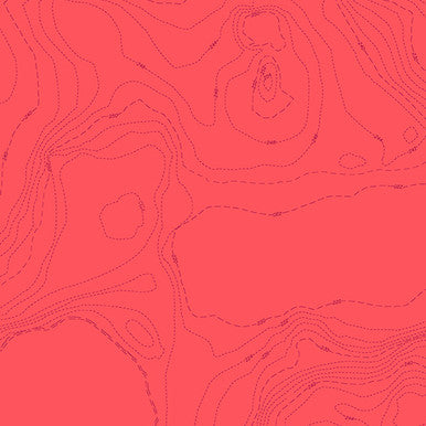 Wildflowers by Alison Glass Topography Salmon, 1/2 Yard