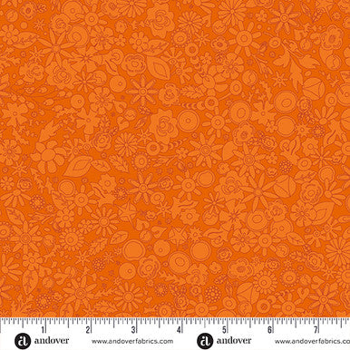 Sun Print 2024 by Alison Glass Woodland Tangerine, 1/2 Yard