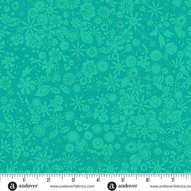 Sun Print 2024 by Alison Glass Woodland Teal, 1/2 Yard
