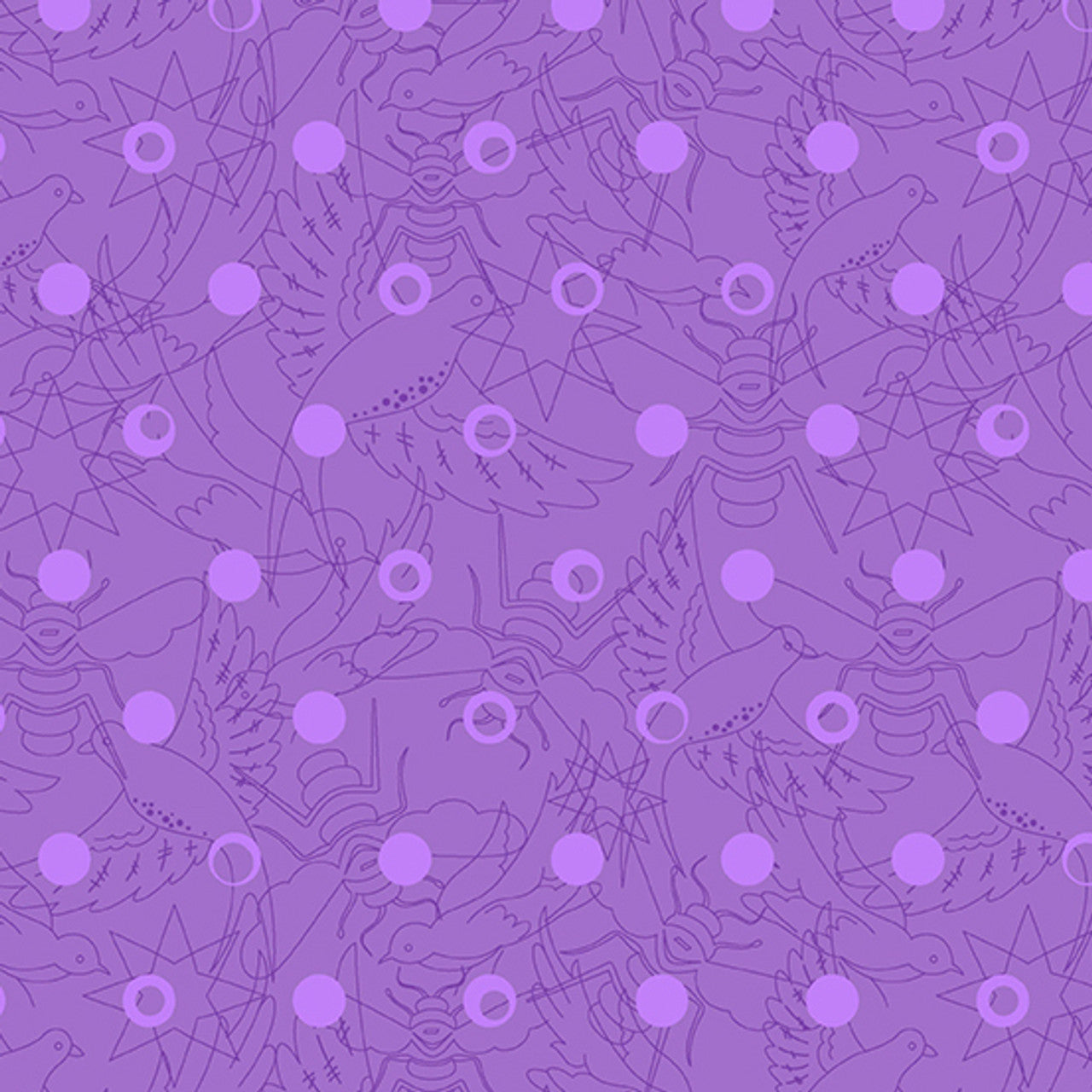 Sun Print 2022 - 10th Anniversary Collection by Alison Glass Link Plum, 1/2 Yard