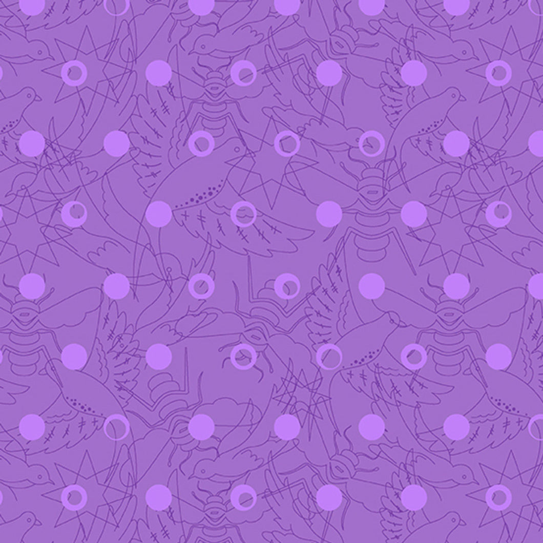 Sun Print 2022 - 10th Anniversary Collection by Alison Glass Link Plum, 1/2 Yard