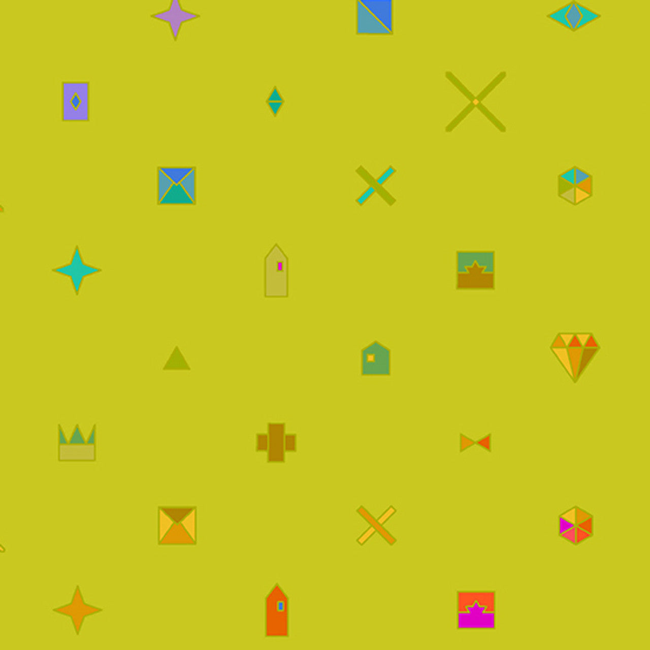 Sun Print 2021 by Alison Glass Trinket Shamrock, 1/2 Yard