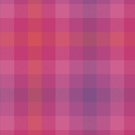 Kaleidoscope Stripes & Plaids, Magenta Plaid, 1/2 Yard