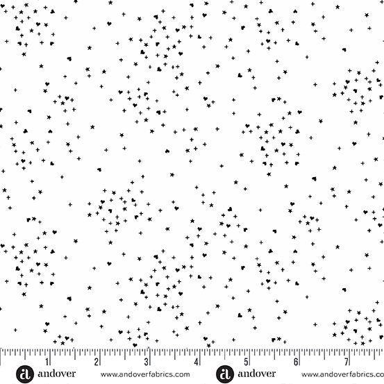 Heart Stars White, 3.5 Yards