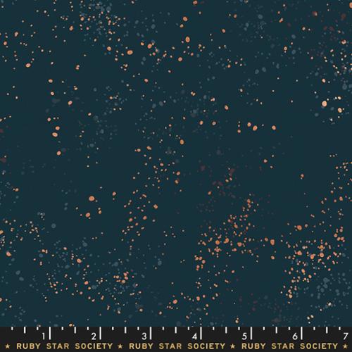 Speckled Metallic Teal Navy, Ruby Star Society, 1/2 Yard