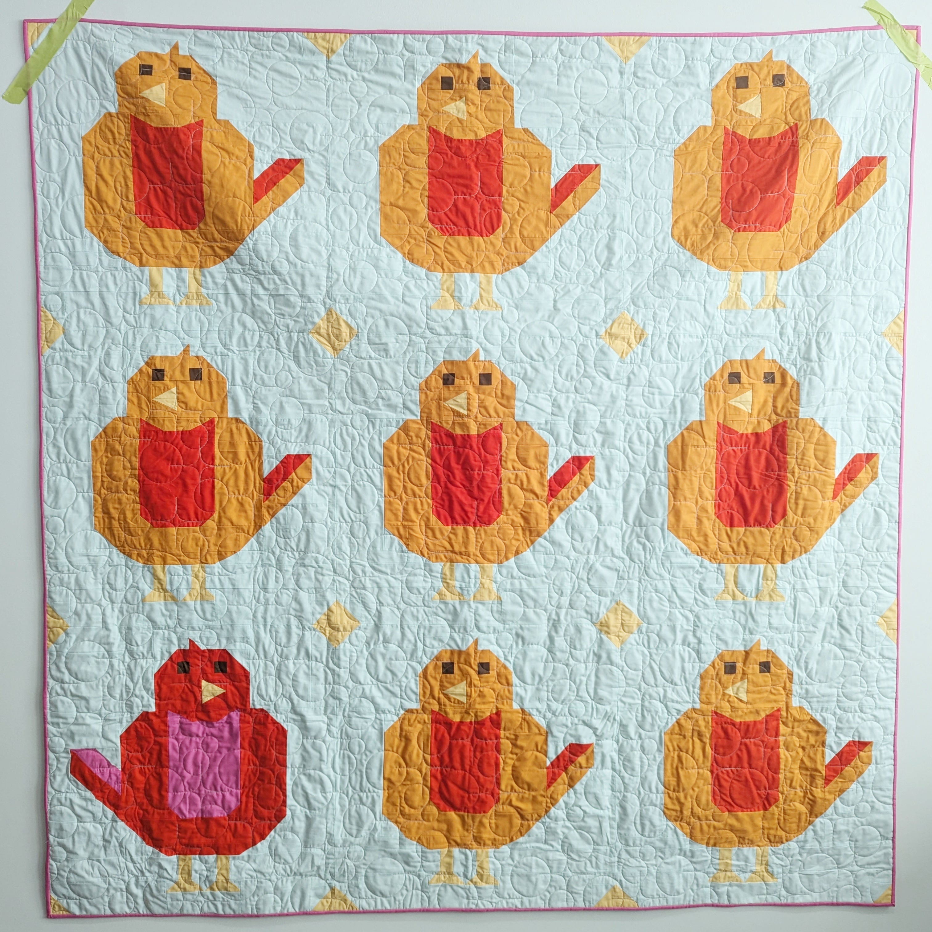 SAMPLE SALE - Rockin' Robins Quilt + Pillow Cover