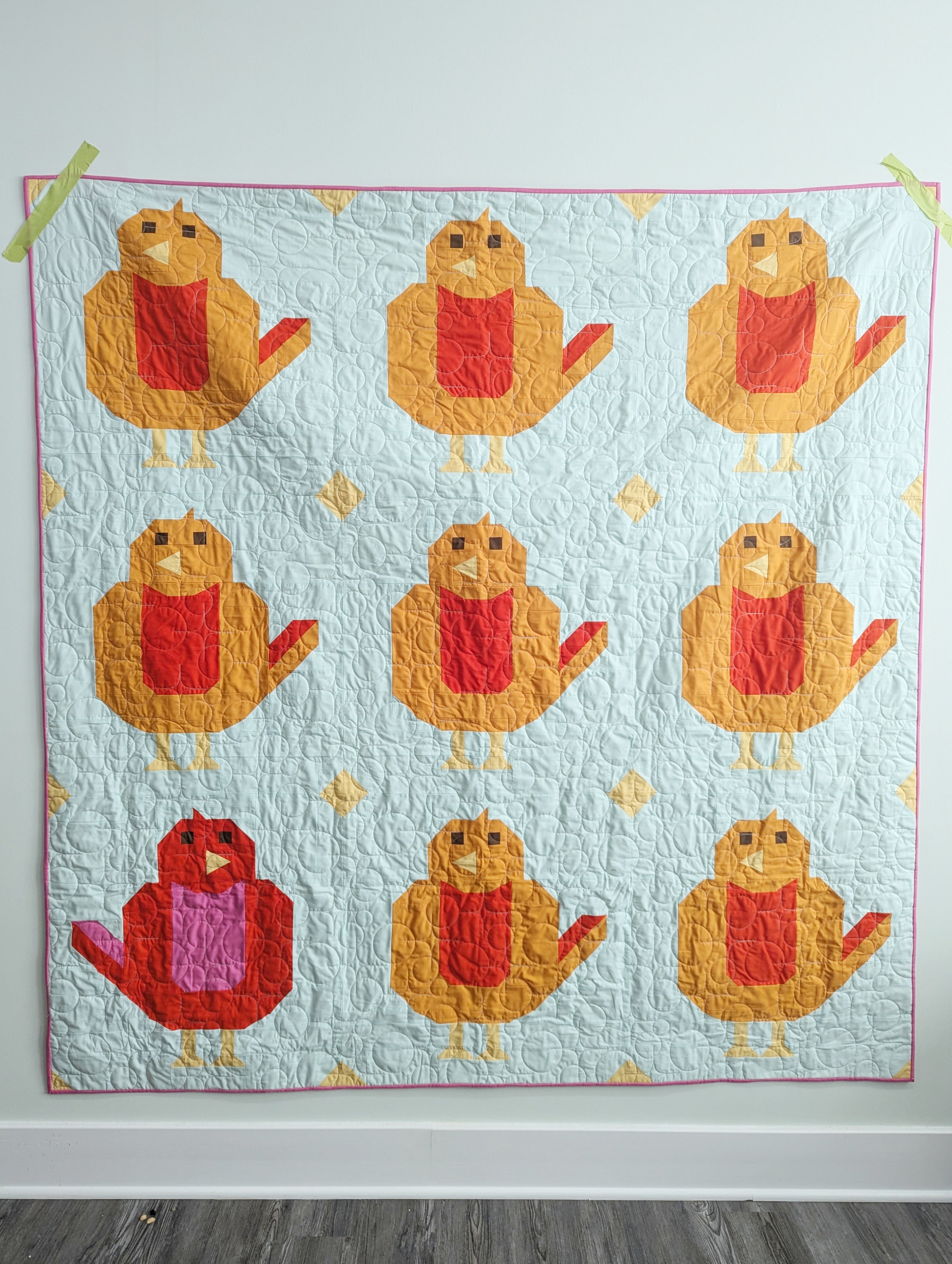 SAMPLE SALE - Rockin' Robins Quilt + Pillow Cover