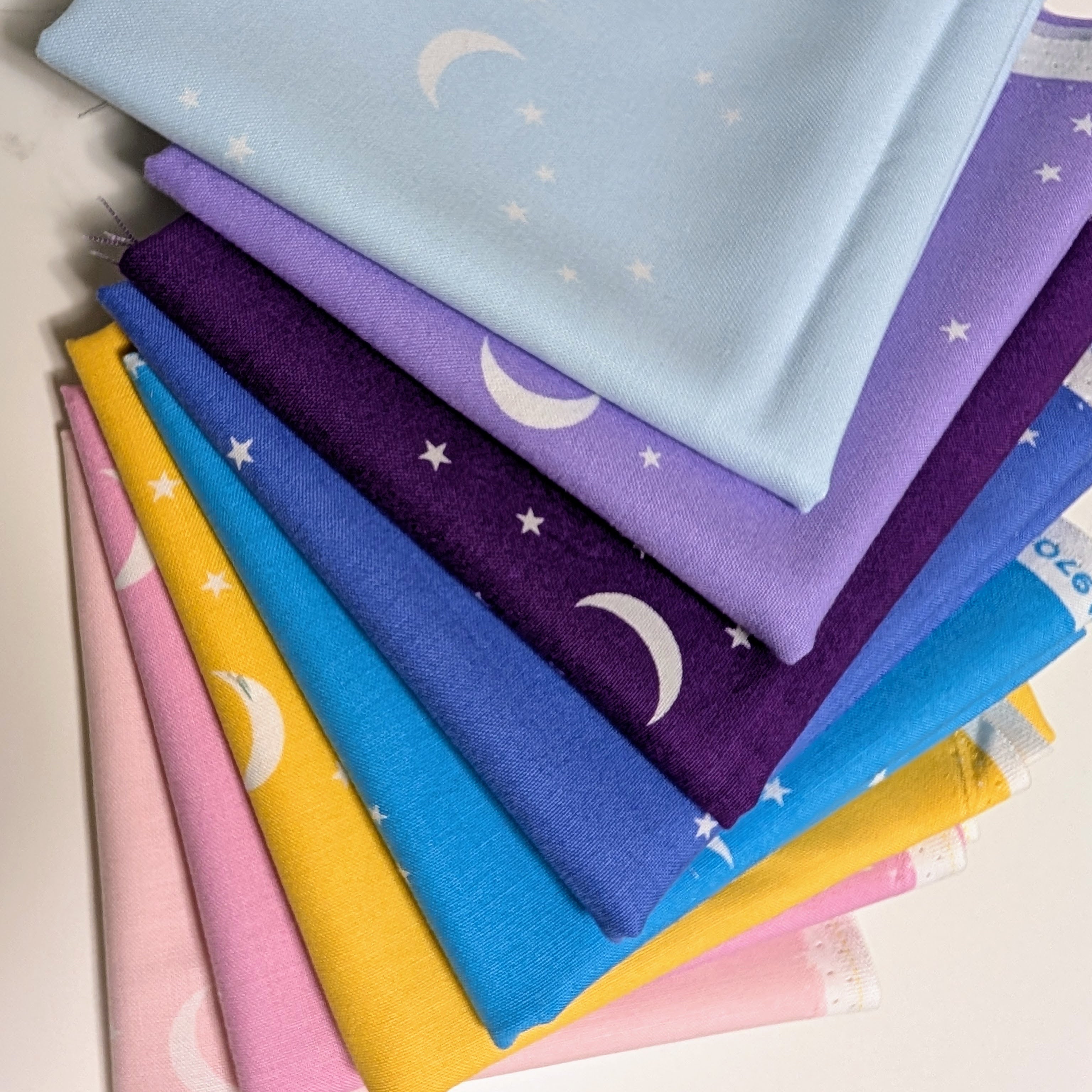 Moon and Stars Bundle of 8 Fat Quarters