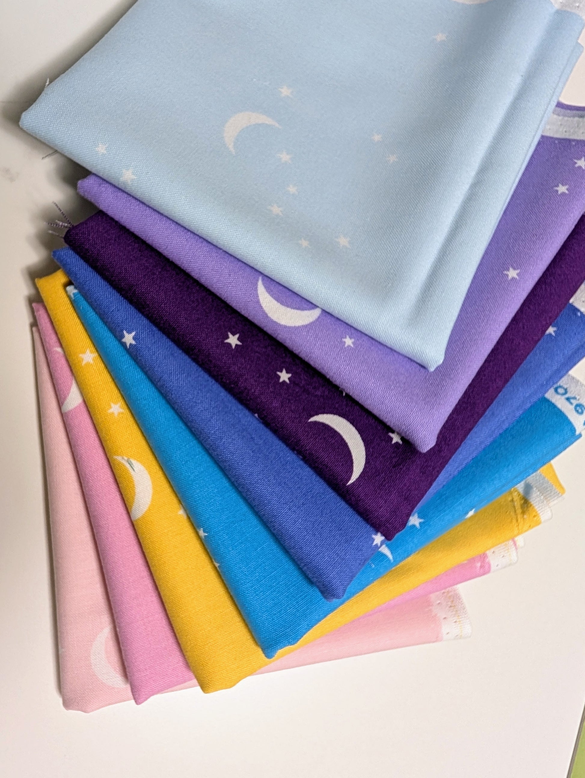 Moon and Stars Bundle of 8 Fat Quarters