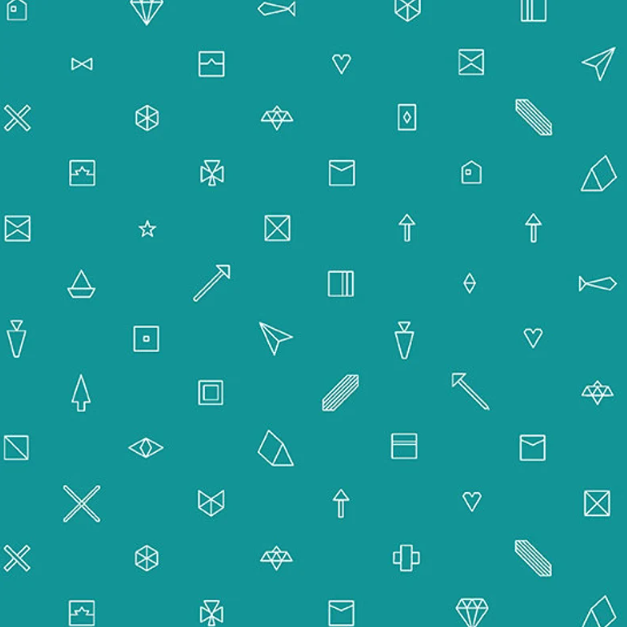 Trinkets in Teal - Hopscotch by Alison Glass, 1/2 Yard