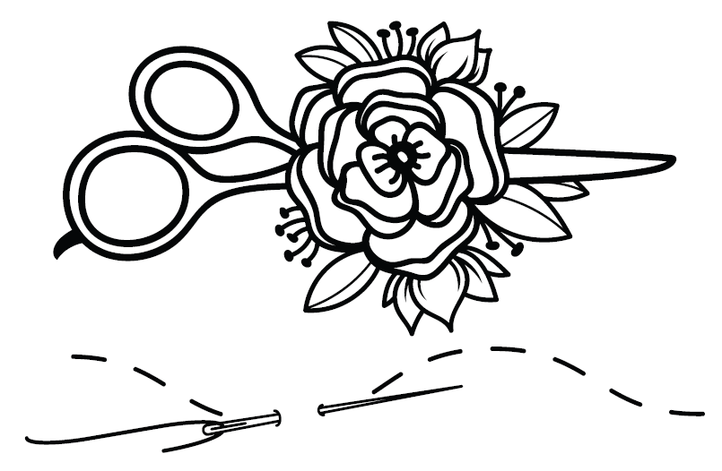 Temporary Tattoo Sheet - Needle/Scissors