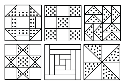 Temporary Tattoo Sheet - B&W Dot Blocks