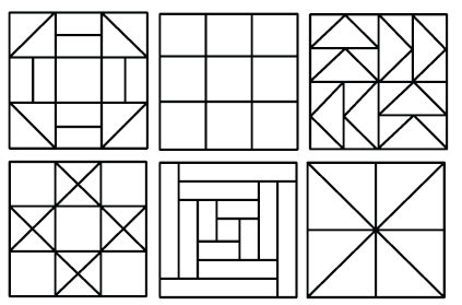 Temporary Tattoo Sheet - B&W Blocks