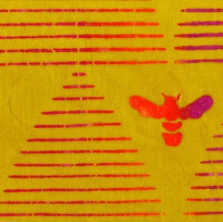 Stitched Hive in Chartreuse by Alison Glass, 1/2 yard