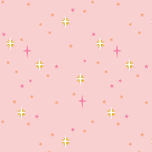 Moonlit Garden, Starry Sky in Pink, 1/2 Yard