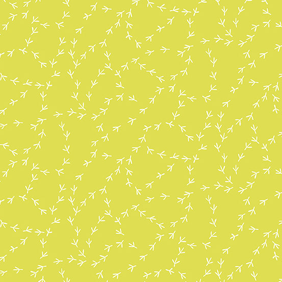 Chicken Tracks, Yellow, 1/2 Yard