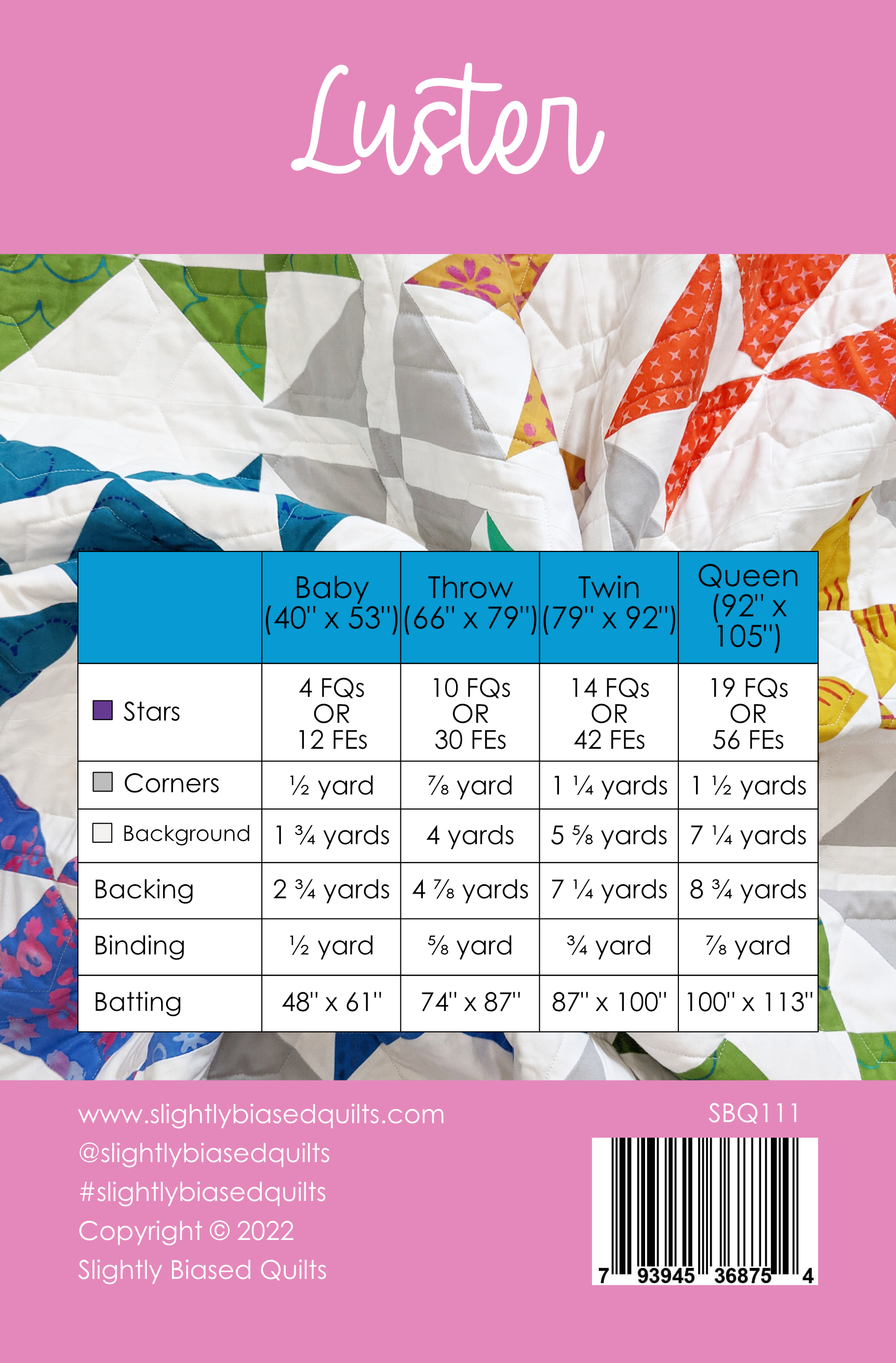 Luster PDF Quilt Pattern - Automatic Download