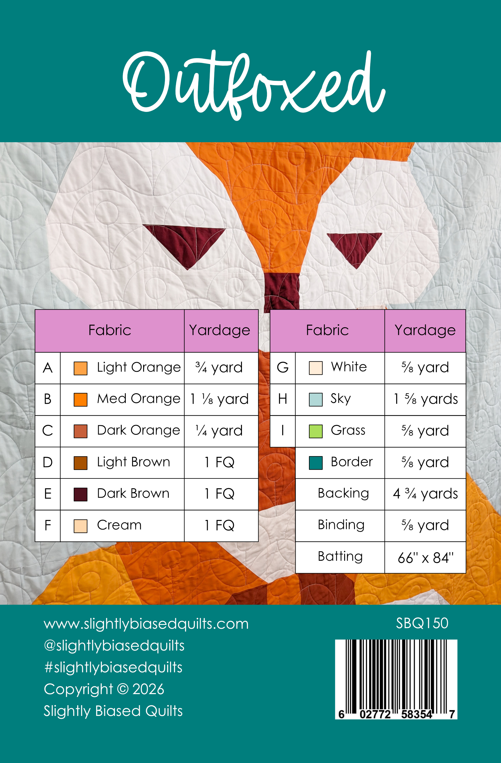 Outfoxed PDF Quilt Pattern - Automatic Download