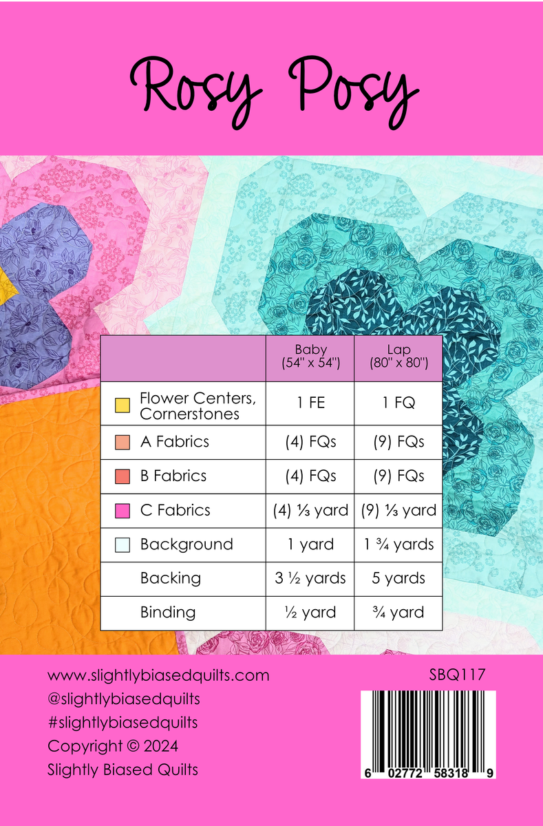 Rosy Posy PDF Quilt Pattern - Automatic Download – Slightly Biased Quilts