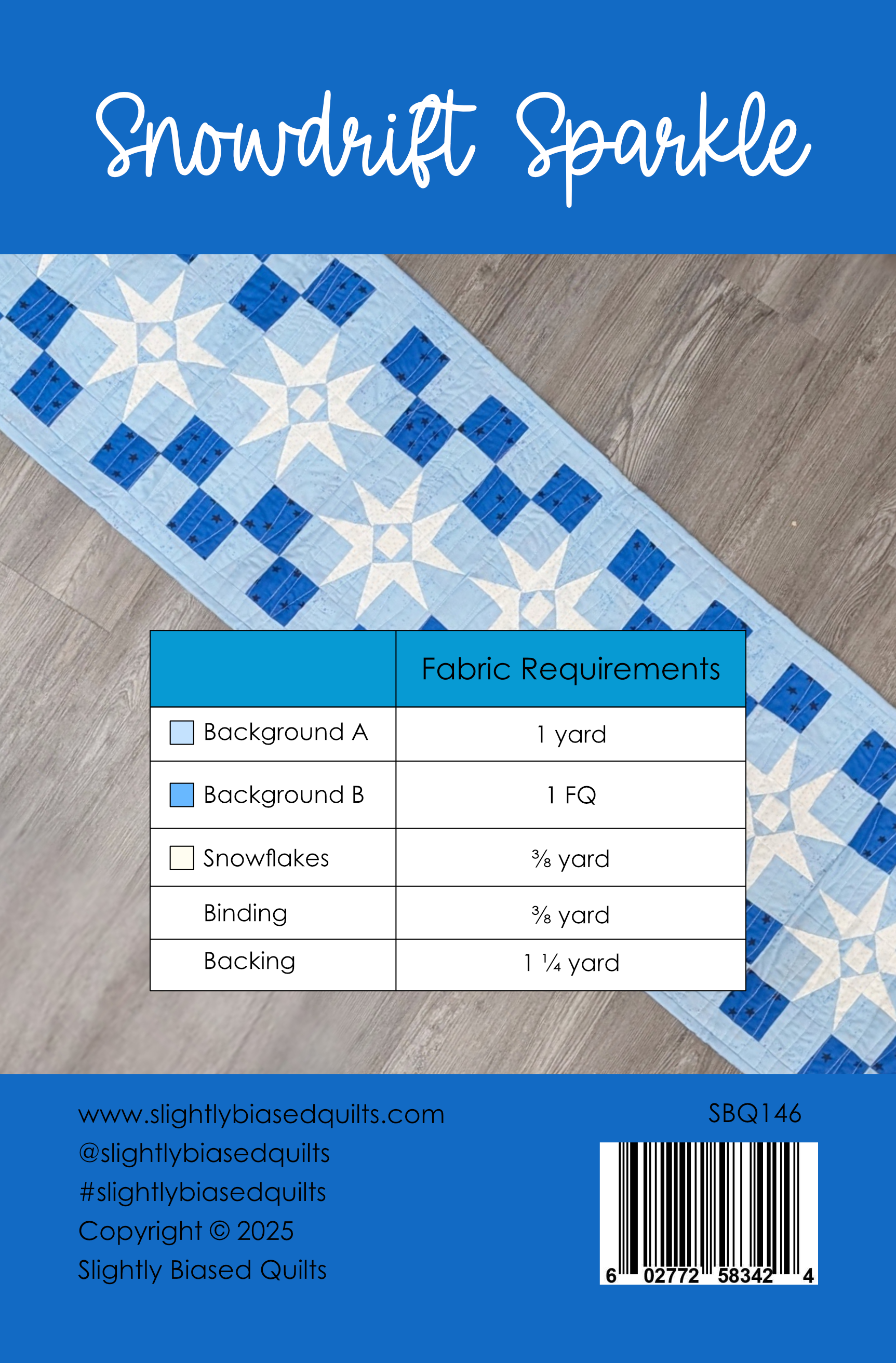 Snowdrift Sparkle PAPER Table Runner Pattern