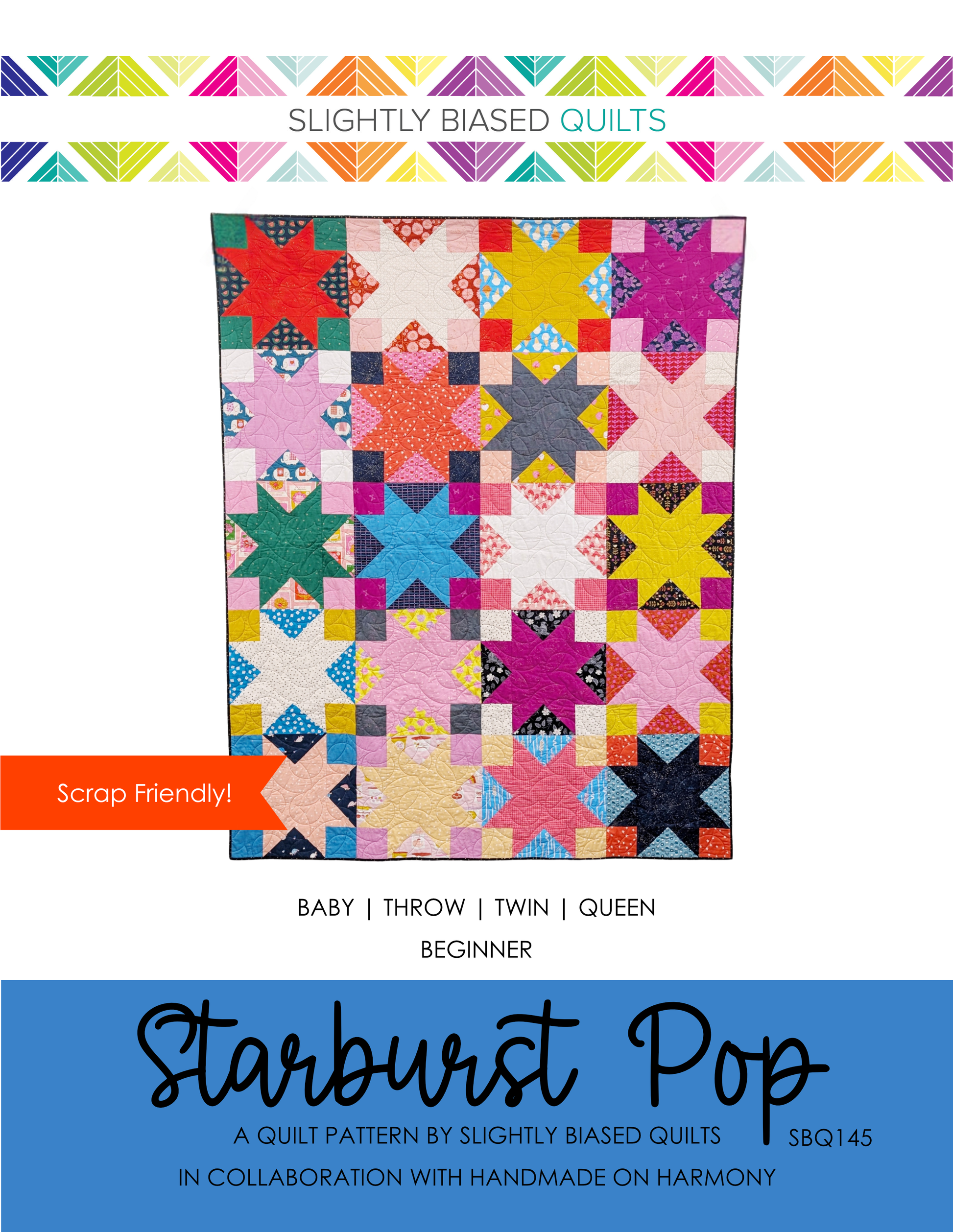 Starburst Pop PDF Quilt Pattern - Automatic Download