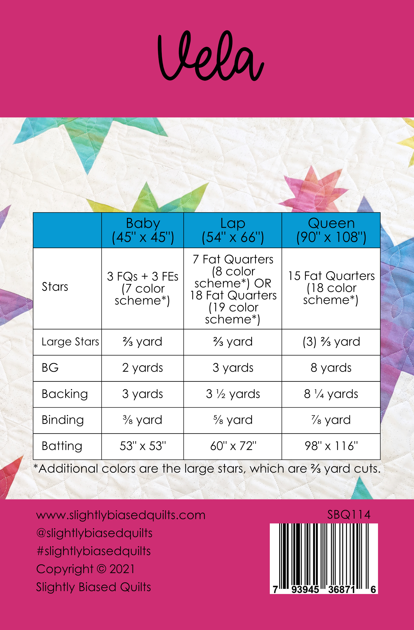 Vela PDF Quilt Pattern - Automatic Download