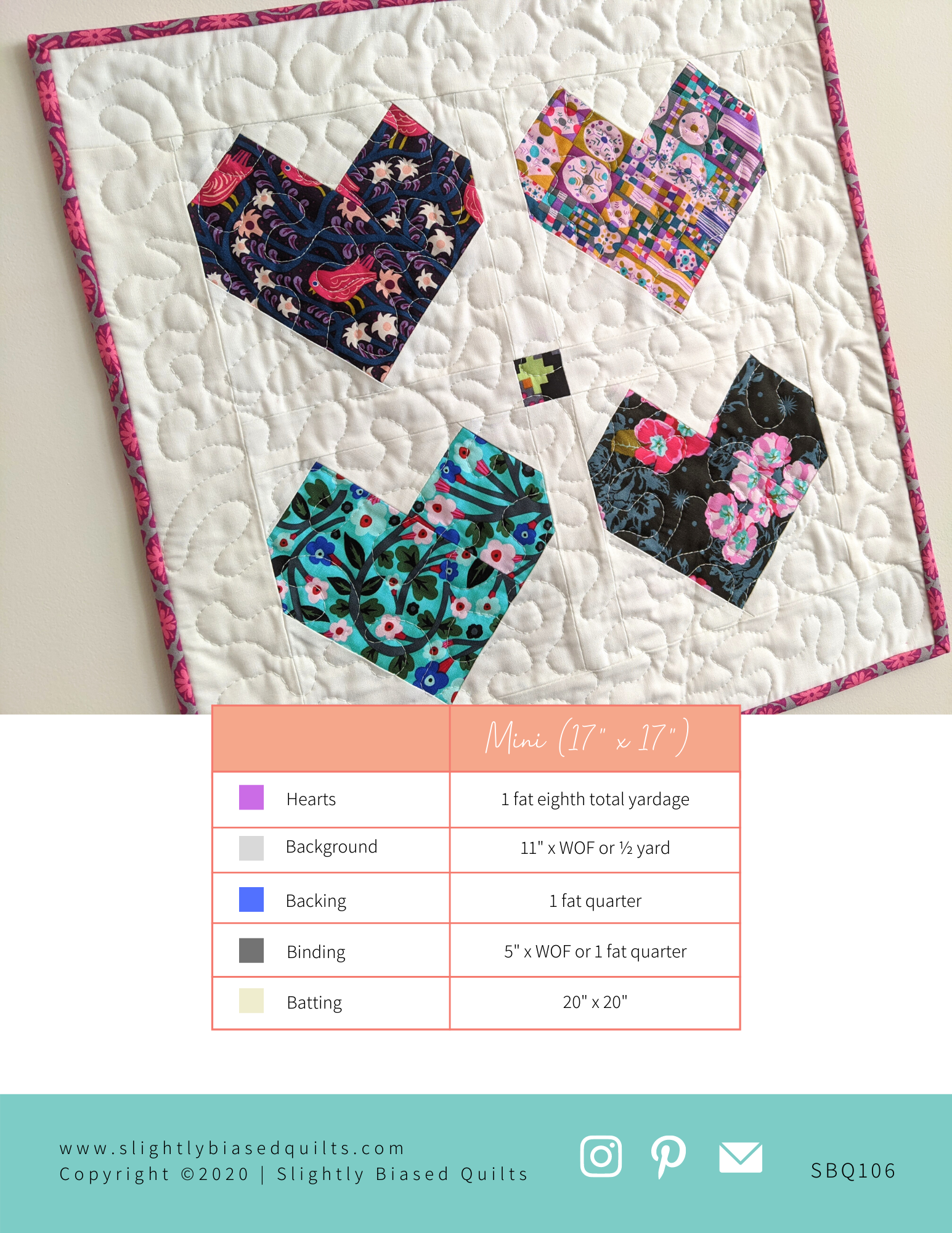 Cordate Mini PDF Quilt Pattern - Automatic Download