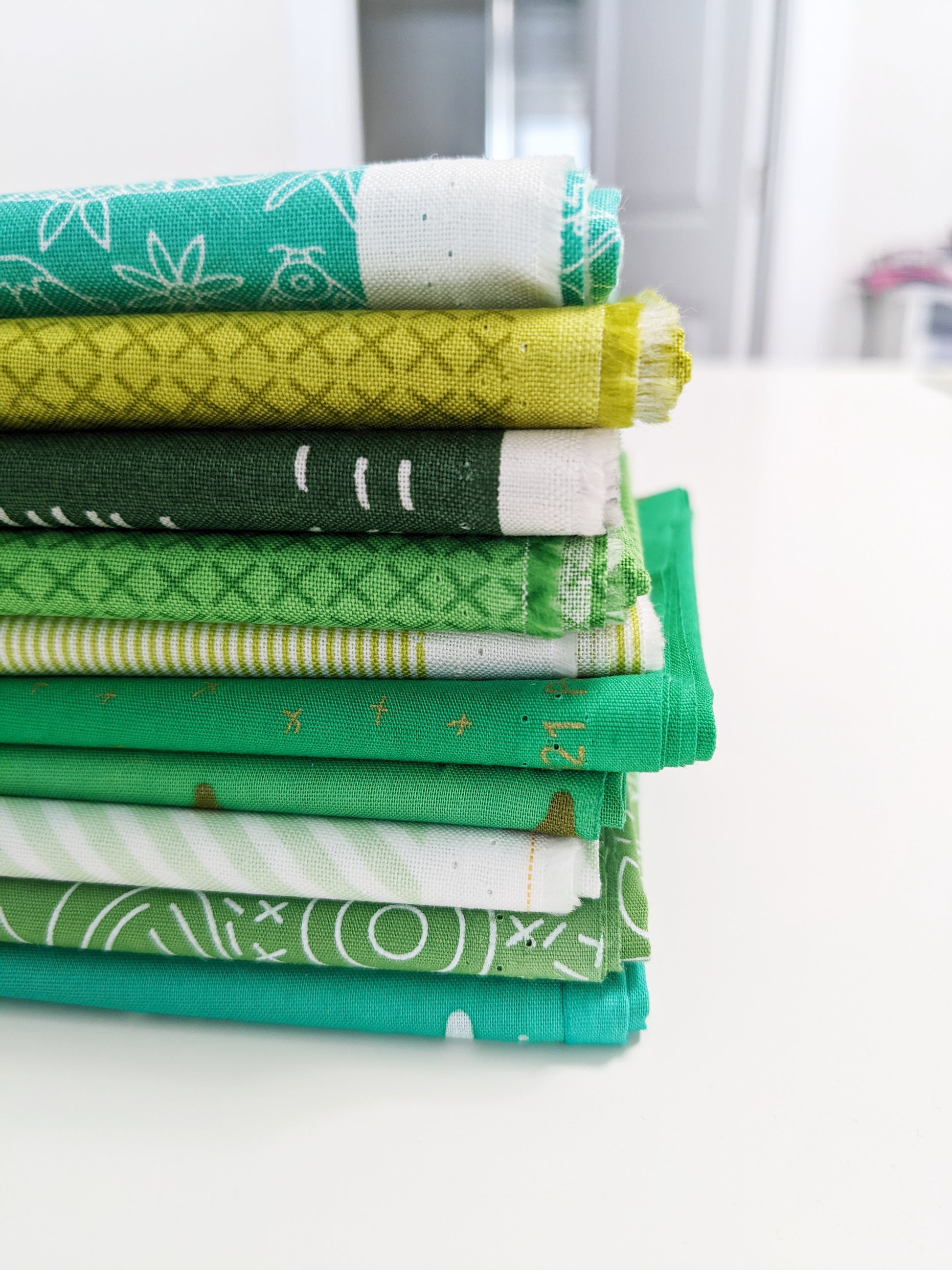 Booster Bundle of 10 Green Fat Quarters