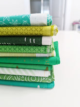Load image into Gallery viewer, Booster Bundle of 10 Green Fat Quarters
