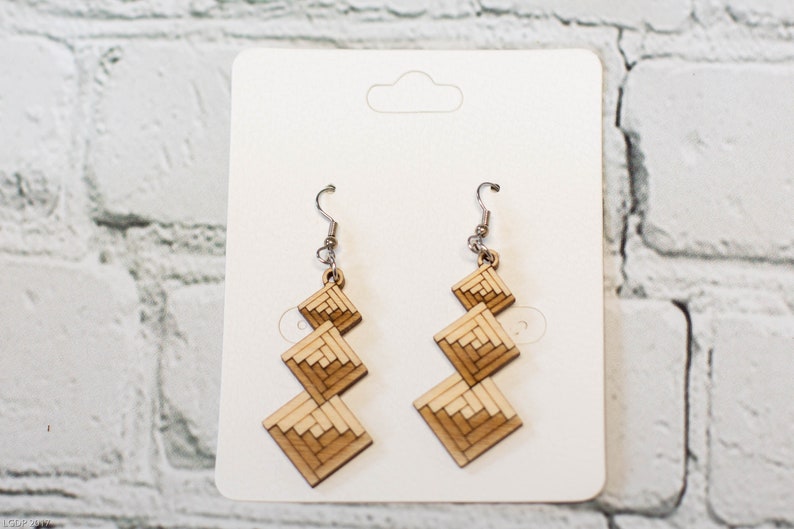 Log Cabin Earrings